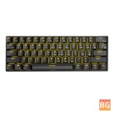 Kludge Mechanical Keyboard - Blue - Wired - Dual Mode - 60% Golden / Ice Blue Backlit