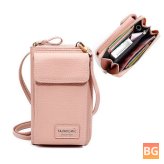 Women's Faux Leather Crossbody Bag with Slot for Four Cards and a Phone