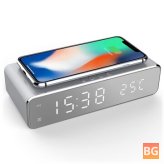 Wireless Charger Desk Clock with Thermometer and LED Display