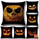 Halloween Pattern Cotton Throw Pillow - Cushion Cover