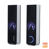Computer Speakers - Bluetooth 5.0 - PC Speakers with Stereo Sound - Colorful LED Light - Detachable 2 in 1 Gaming Speakers Mini Soundbar 3.5mm for PC
