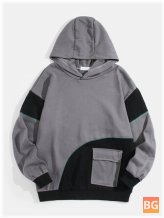 Long Sleeve Hoodie with Patchwork Design