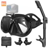Snorkeling Gear for Adults 3-in-1 Snorkel Set with Camera Mount &Earplugs - 100% Dry Top Anti-Fog No Leak