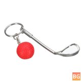 Gadget Keychain with Mini Golf Racket and Ball