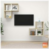 TV Cabinet Set - White and Sonoma Oak