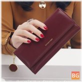 Women's Fashion Wallet with 9 Slots, Faux Leather, Multi-Functional