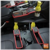 Leather Car Water Cup Holder with Storage Box - Multifunctional