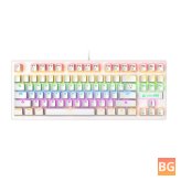 Green Light Keyboard for Laptops with 87 Keys - Wired Rainbow Backlight