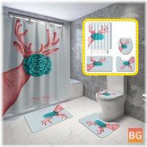 Waterproof Shower Curtain Set - Cartoon Deer