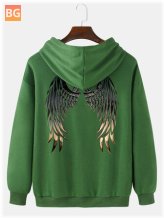 Short Sleeve Hoodies with Men's Wing Back Pattern