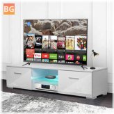Woodyhome TV Stand with LED Lights and 2 Drawers Cabinet Unit Storage