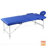 Aluminum Frame Table with 2 Zone Folding - Blue
