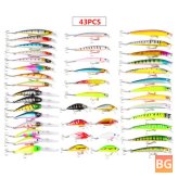 Fishing Lure Set with Multi-Color Minnow Lure and Crank Bait