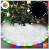 AMBOTHER 36 LED Christmas Tree Skirts - 48-inch Battery Operated RGB Round Tree Skirt for Christmas Tree Indoor Outdoor Holiday Party