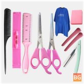 10PCS Professional Haircut Tool Set - Hairdressing Scissors, Tooth Scissors, Shears - Household Set