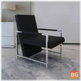 Armchair with chrome legs black