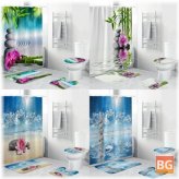 Shower Curtain and Toilet Mats Set - Waterproof and Dust-proof!