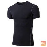 Tennis Jersey with Quick Dry Compression and Men's Short Sleeve T-Shirts