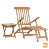 Teak Garden Chair with Footrest and Table