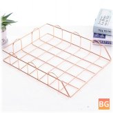 Single-Layer Metal Desktop Organizer with Stackable Files - Nordic Style