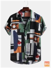 Short Sleeve T-Shirts with Abstract Colors