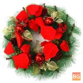Wreath with Garland and Door - Christmas Tree