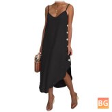 Button-Down Sleeveless Maxi Dress for Women