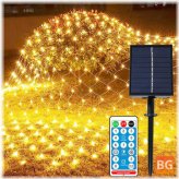 Solar LED String Fairy Net Lights - Curtain Mesh Christmas Party Garden Outdoor 1.5*1.5m 3*2m 6*4m