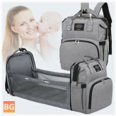 Waterproof Mummy Bag - Portable Diaper Bag - Large Capacity - Folding Bed Bag