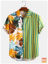 Tropical Print Short Sleeve Shirts for Men