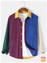 Colorblock Ribbed Pocket Shirt
