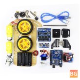 Smart Robot Car Kit with Avoidance Tracking, Ultrasonic Module, and Speed Encoder