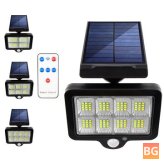 LED Solar Motion Sensor Lights Security lamp Floodlight with Remote Control