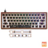 [Wooden/Plastic Version] SKYLOONG GK61X GK61XS Keyboard Kit RGB Wired bluetooth Dual Mode Hot Swappable 60% PCB Mounting Plate Customized Kit