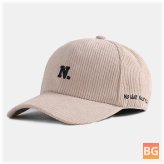 All-Match Baseball Cap with Corduroy Letter Pattern