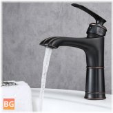 Black Paint Basin Faucet with Copper Body and Hot and Cold Water Faucet