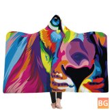 Lion Blanket - Printed Warm Wearable Plush - Thick Nap - Soft Blanke