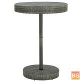 Gray Table with Rattan Fabric