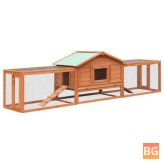 VidaXL Home & Garden - 170642 Outdoor Rabbit Hutch - Solid Pine & Fir Wood - 310x70x87 cm