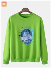 Long Sleeve Astronaut Print Sweatshirt