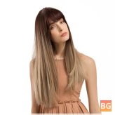 High-Temperature Fiber Wigs - Gradual Brown Hair
