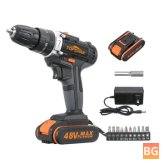 Topshak TS-ED1 Cordless Electric Impact Drill - 2 Speeds Drill Screwdriver