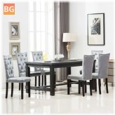 6-Piece Velvet Silver-Colored Dining Chairs