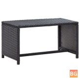 Black Coffee Table with Rattan Base 27.6