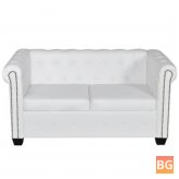 Chesterfield 2-Seater Sofa in White