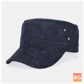 Washed Cotton Casual Hat - Solid Color Military