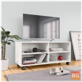 TV Cabinet with Castors - White 35.4