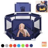 6-Sided Baby Playpen with Safety Gate