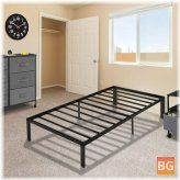 Lusimo 14 Inch Bed Frame with Steel Slat and Heavy Duty Support