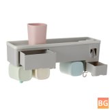 Bathroom Organizer with Toothbrush Holder and Dispenser